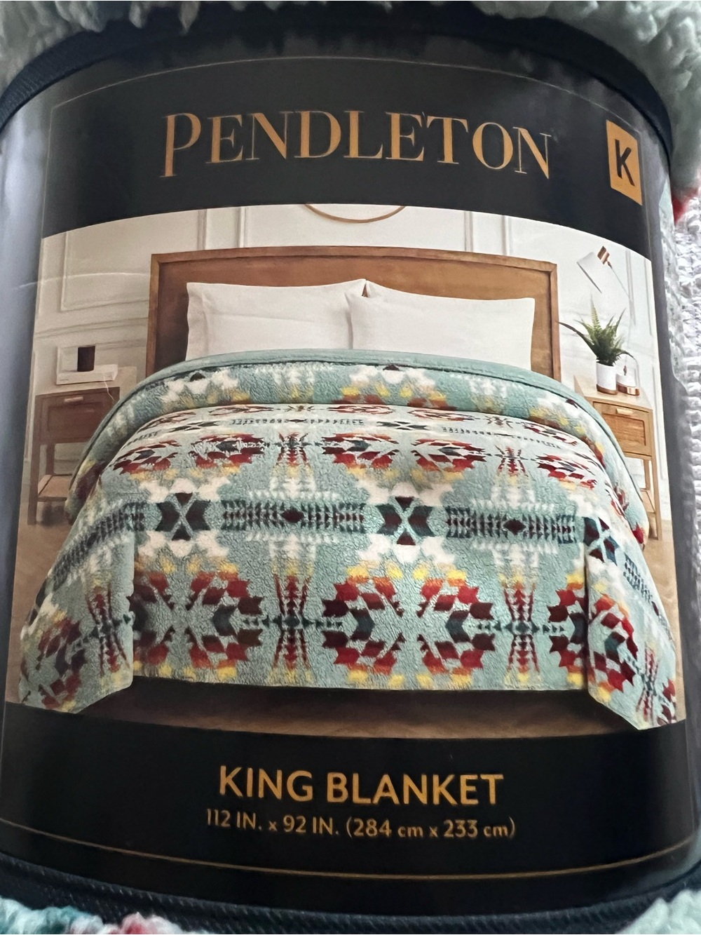 Pendleton Teal, Rust & Cream Southwestern Plush Throw Blanket - Picture 2 of 5